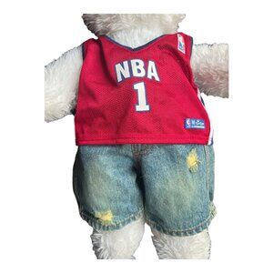 Build-A- Bear 2-Pc NBA Sports Shirt & Denim Shorts